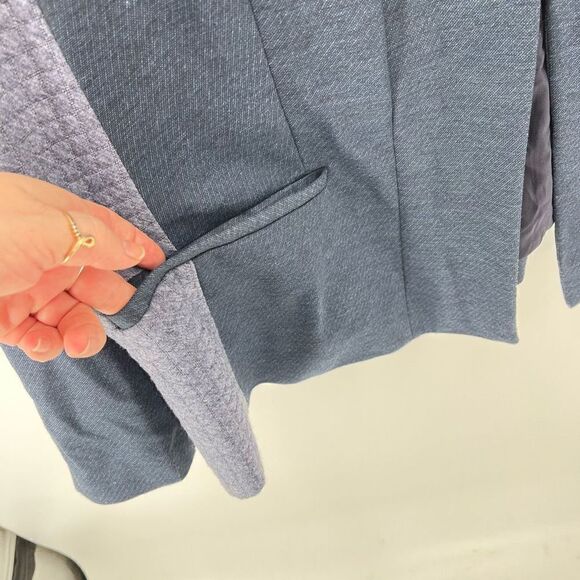 Lane Bryant blazer coat jacket color block navy gray 26 EUC - Picture 3 of 13